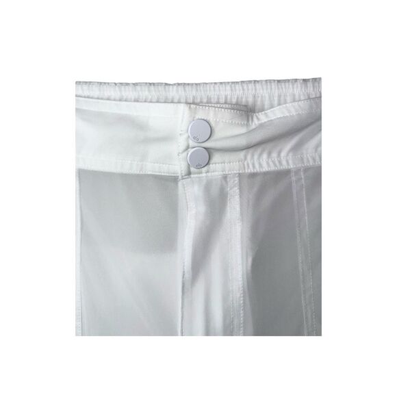 ALO Yoga Womens White Sheer Effusion Cargo Wide Leg Trouser - Picture 11 of 14
